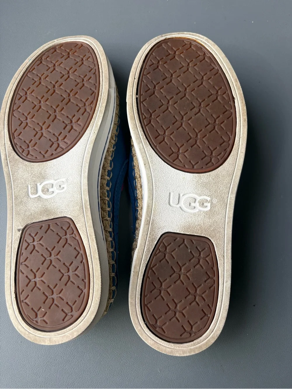 UGG Kids Navy Blue Slip-On Espadrille Sneakers with Pink Lining